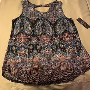 Multi colored sleeveless blouse